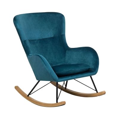 Velvet Rocking Chair Sea Blue ELLAN