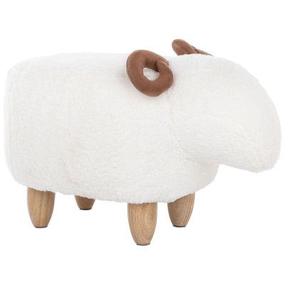 Fabric Animal Stool White LAMB