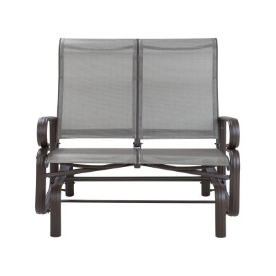 Aluminium Rocking Garden Bench Brown 114 cm BORGIO