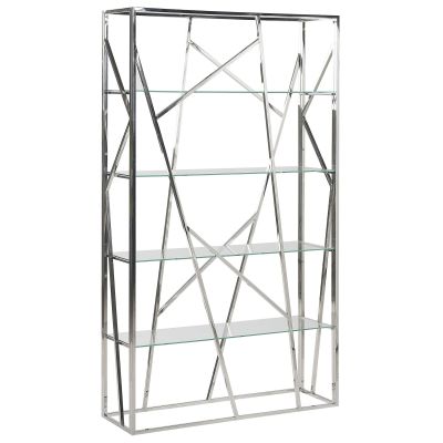 4 Tier Bookcase Metal Silver HOXIE
