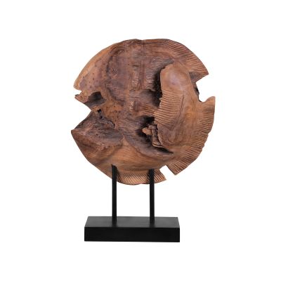 Decorative Figurine Light Wood PLAICE FISH