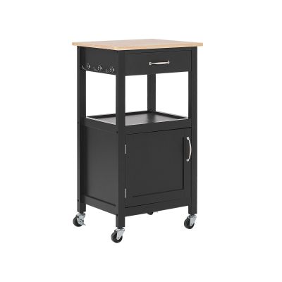 Kitchen Storage Trolley Black SIENA