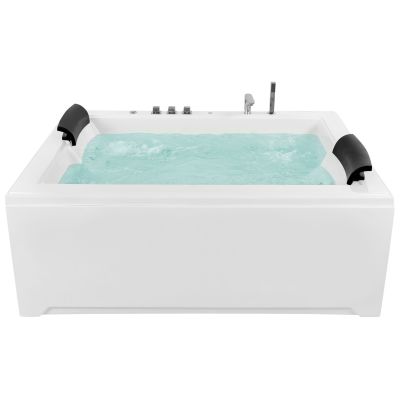 Whirlpool Bath with LED 1830 x 1420 mm White SALAMANCA