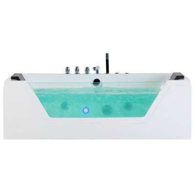 Whirlpool Bath with LED 1530 mm White SAMANA