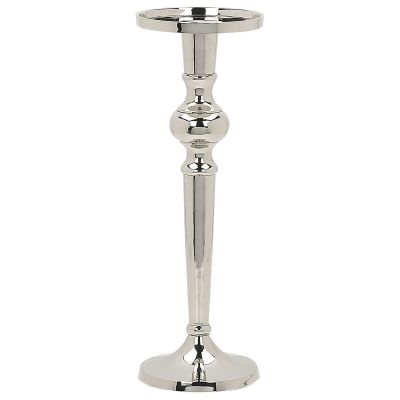 Metal Candlestick 40cm Silver