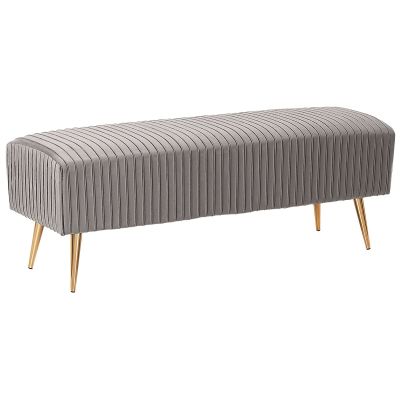 Velvet Bedroom Bench Grey PATERSON