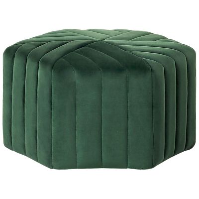 Velvet Pouffe Green MURIETTA