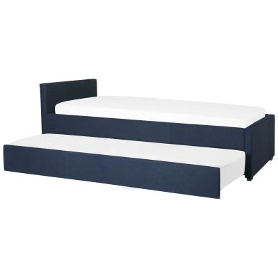 Fabric EU Small Single Trundle Bed Blue MARMANDE