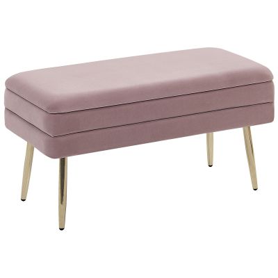 Bedroom Storage Bench Pink DURHAM