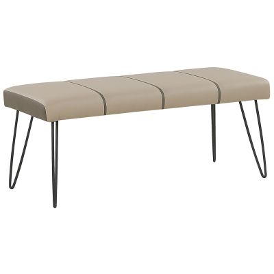 Faux Leather Bedroom Bench Beige BETIN