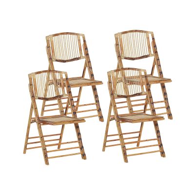 Set of 4 Wooden Bamboo Chairs TRENTOR