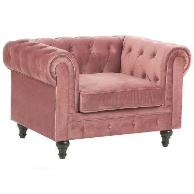 Velvet Armchair Pink CHESTERFIELD