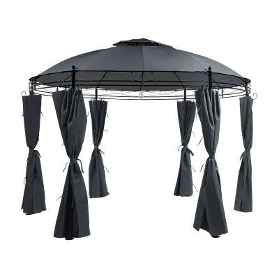 Gazebo âŒ€ 368 cm Dark Grey SAFARA