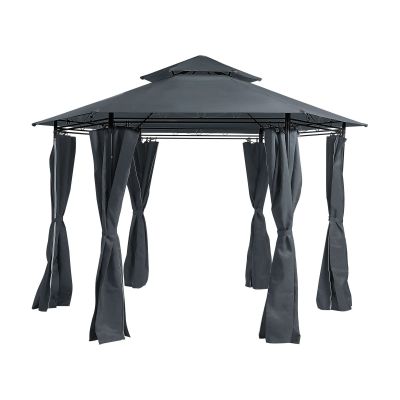 Gazebo âŒ€ 350 cm Dark Grey PORTEL