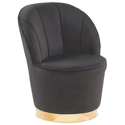 Velvet Armchair Black ALBY