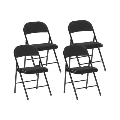 Set of 4 Folding Chairs Black SPARKS