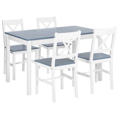 Wooden Dining Set White MOANA