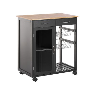 Kitchen Storage Trolley Black BOVES