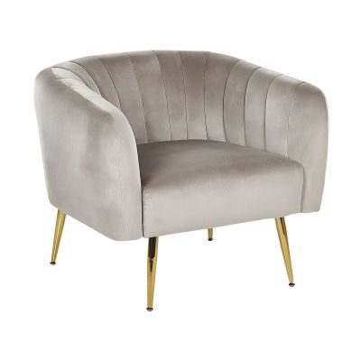 Velvet Armchair Grey LACONIA