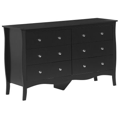JAPAN Black Chest of Drawers - Large-sized, 6 Drawers