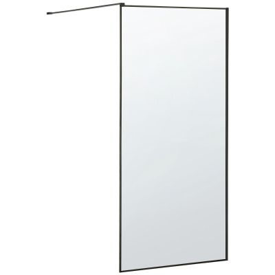Tempered Glass Shower Screen 90 x 190 cm Black WASPAM