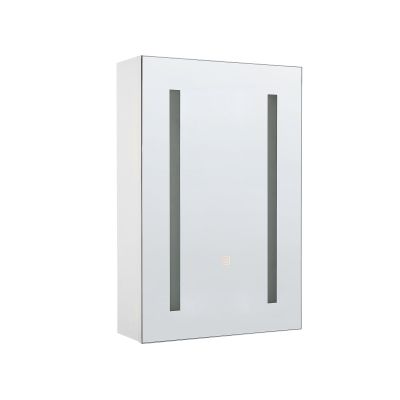 Bathroom Wall Mounted Mirror Cabinet with LED White 40 x 60 cm CAMERON