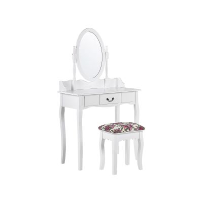 Dressing Table - JOSLIN 1 Drawer Dresser White 80cm