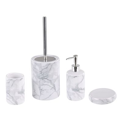 Ceramic 4-Piece Bathroom Accessories Set White ARAUCO