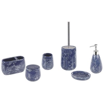 Ceramic 6-Piece Bathroom Accessories Set Blue ANTUCO