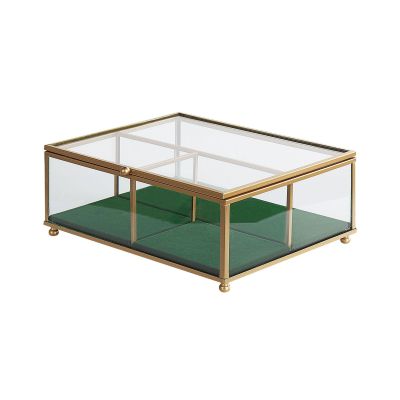 Glass Jewellery Box Gold SAINTES