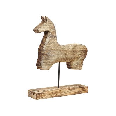 Decorative Horse Figurine Light Wood COLIMA