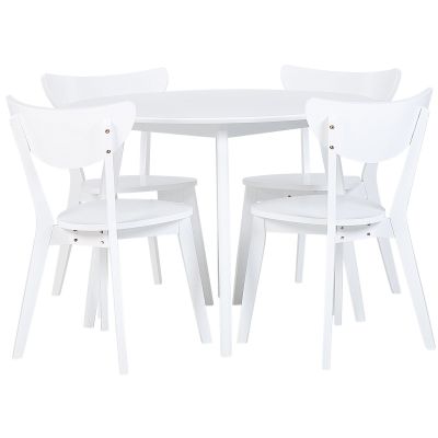 4 Seater Dining Set White ROXBY