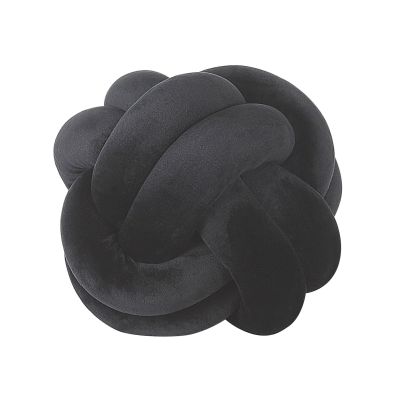 Velvet Knot Cushion 20x20cm Black