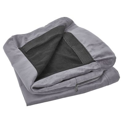 Velvet 2-Seater Sofa Cover Grey BERNES