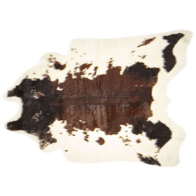 Faux Cowhide Area Rug Brown 60x90cm