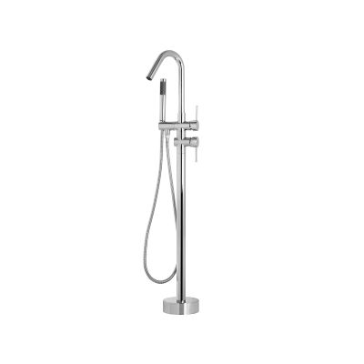 Freestanding Bath Mixer Tap Silver VICTORIA
