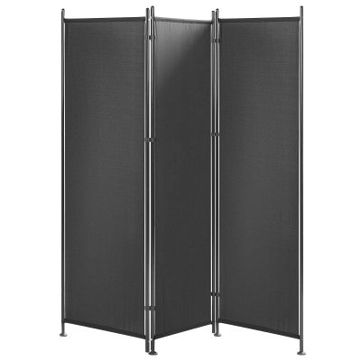 Folding 3 Panel Room Divider 160 x 170 cm Black NARNI