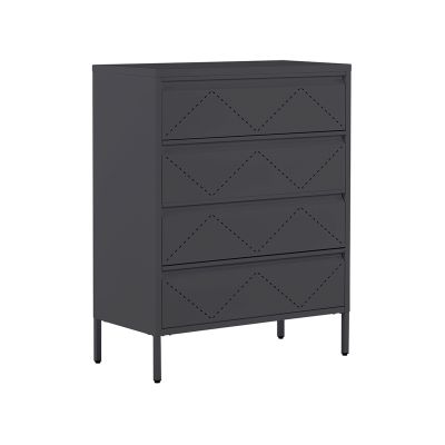 KNOT Black Chest of Drawers - Medium-sized, 4 Drawers