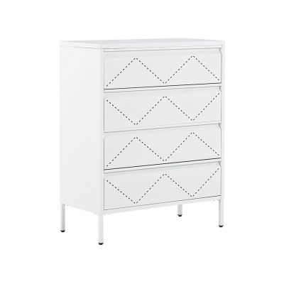 REDONDO White Chest of Drawers - Medium-sized, 4 Drawers