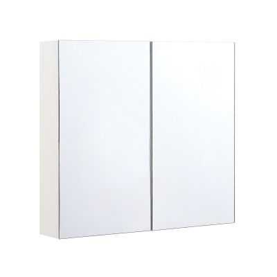 Bathroom Wall Mounted Mirror Cabinet 80 x 70 cm White NAVARRA