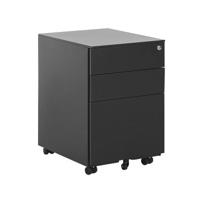 3 Drawer Metal Storage Cabinet Black CAMI