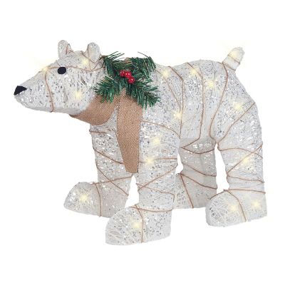 Outdoor LED Decoration Bear 34 cm White SIVULA