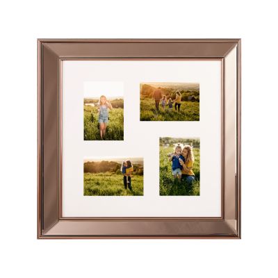 Mirrored Multi Frame for 4 Photos Copper DABOLA