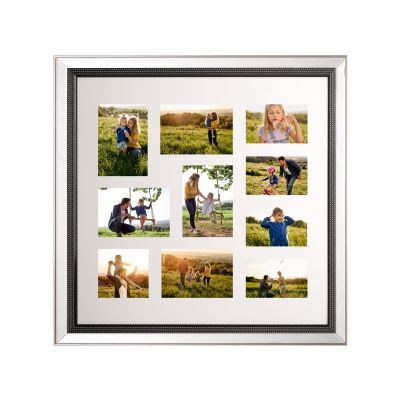 Mirrored Multi Frame for 10 Photos Silver DALABA