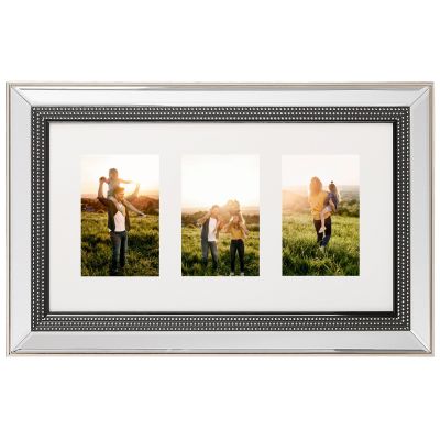 Mirrored Multi Frame for 3 Photos Silver DALABA