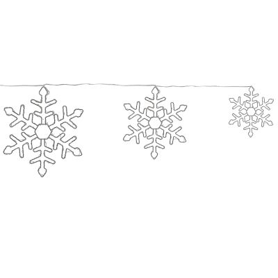 Set of 3 Outdoor LED Hanging Decor Snowflakes 30/39/50 cm Silver LOHELA