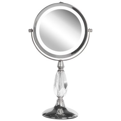 Lighted Makeup Mirror 18cm Silver