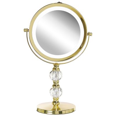 Lighted Makeup Mirror 18cm Gold