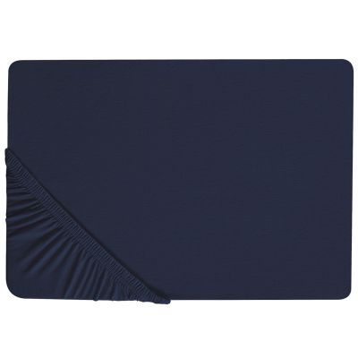 Cotton Fitted Sheet 90 x 200 cm Navy Blue HOFUF