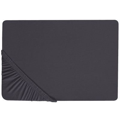 Cotton Fitted Sheet 90 x 200 cm Black HOFUF